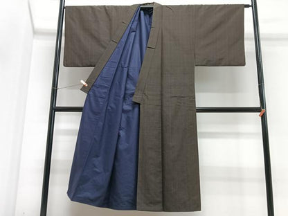 平和屋着物■男性　紬　縞　正絹　逸品　CABJ8343xe