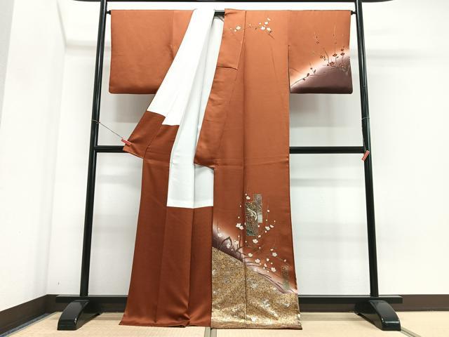 平和屋着物■訪問着　短冊花鳥文　暈し染め　金銀彩　正絹　逸品　CABJ8344xe
