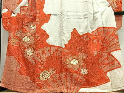 平和屋着物■豪華振袖　駒刺繍　絞り　扇面花文　正絹　逸品　CABJ8351xe