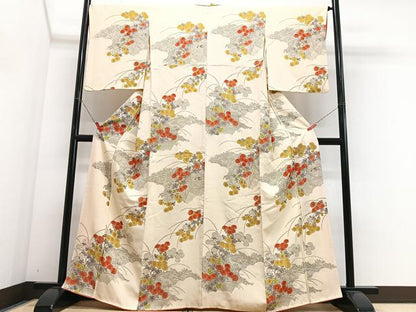 平和屋着物■上質な小紋　草花文　正絹　逸品　CABJ8353xe