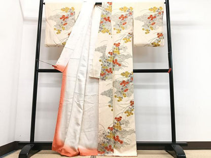 平和屋着物■上質な小紋　草花文　正絹　逸品　CABJ8353xe