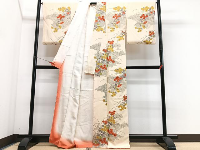 平和屋着物■上質な小紋　草花文　正絹　逸品　CABJ8353xe