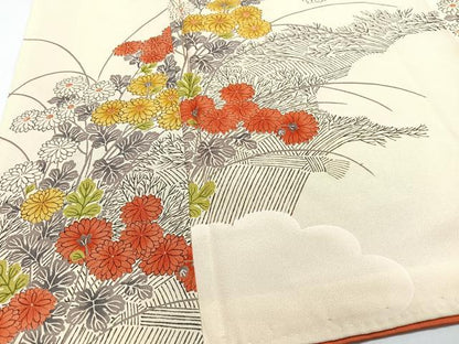 平和屋着物■上質な小紋　草花文　正絹　逸品　CABJ8353xe