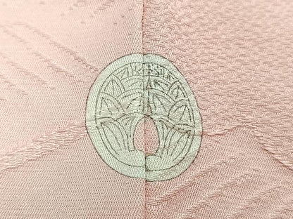 平和屋着物■上質な色無地　雲取り立波花地紋　珊瑚色　正絹　逸品　CABJ8355xe