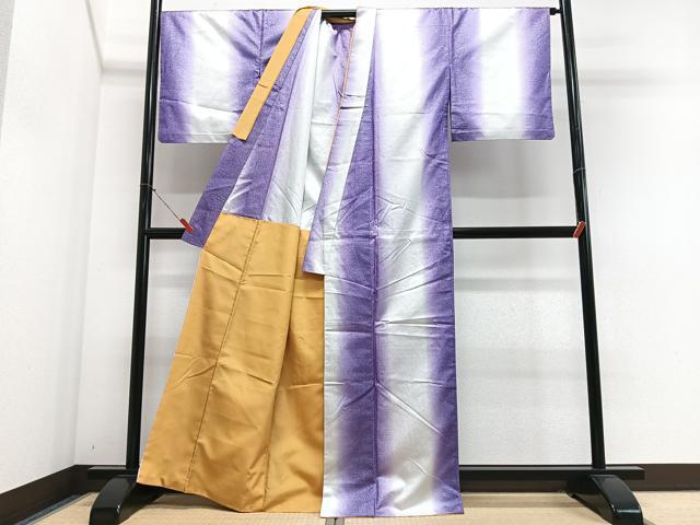 平和屋着物■小紋　間道　暈し染め　胴抜き仕立て　洗える着物　CABJ8356xe