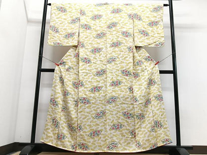 平和屋着物■上質な小紋　地紙花唐草文　正絹　逸品　CABJ8358xe