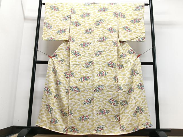 平和屋着物■上質な小紋　地紙花唐草文　正絹　逸品　CABJ8358xe
