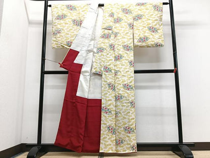 平和屋着物■上質な小紋　地紙花唐草文　正絹　逸品　CABJ8358xe