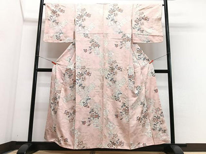 平和屋着物■上質な小紋　草花文　金彩　正絹　逸品　CABJ8360xe