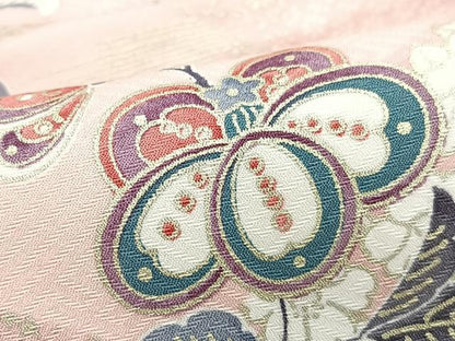 平和屋着物■上質な小紋　草花文　金彩　正絹　逸品　CABJ8360xe