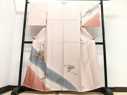 平和屋着物■訪問着　貝桶花文　暈し染め　金彩　正絹　逸品　CABJ8361xe