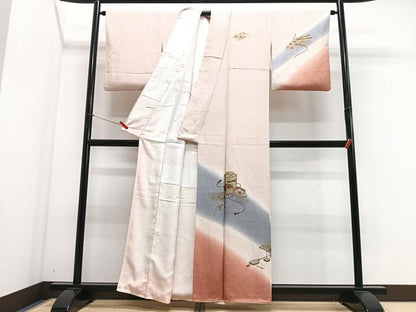 平和屋着物■訪問着　貝桶花文　暈し染め　金彩　正絹　逸品　CABJ8361xe