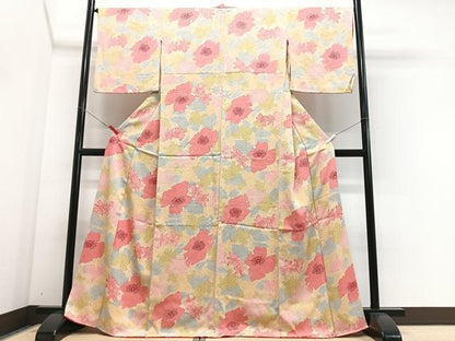平和屋着物■上質な小紋　舞花文　正絹　逸品　CABJ8365xe