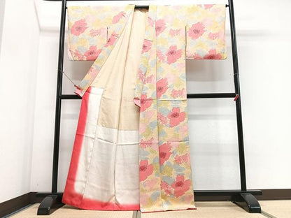 平和屋着物■上質な小紋　舞花文　正絹　逸品　CABJ8365xe