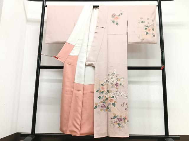 平和屋着物■訪問着　枝花文　金彩　正絹　逸品　CABJ8371xe