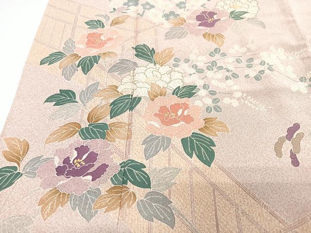 平和屋着物■訪問着　枝花文　金彩　正絹　逸品　CABJ8371xe