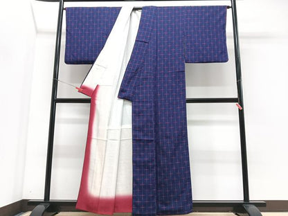 平和屋着物■上質な小紋　十字文様　正絹　逸品　CABJ8380xe