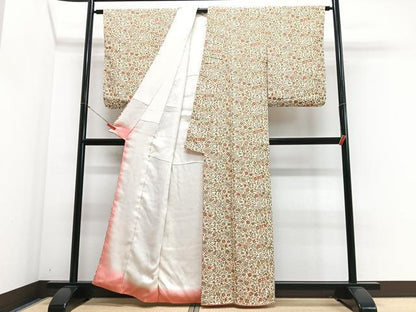 平和屋着物■上質な小紋　草花文　正絹　逸品　CABJ8385xe