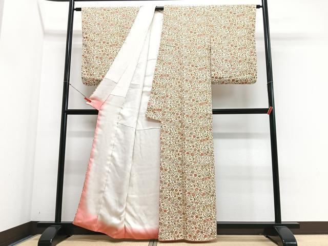 平和屋着物■上質な小紋　草花文　正絹　逸品　CABJ8385xe