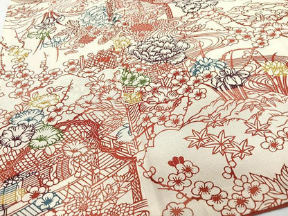 平和屋着物■上質な小紋　風景花文　正絹　逸品　CABJ8389xe