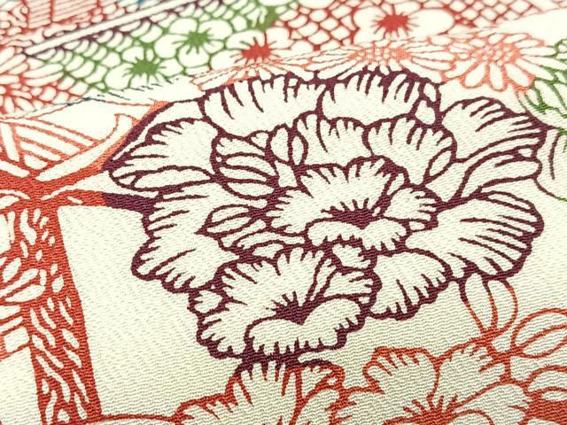 平和屋着物■上質な小紋　風景花文　正絹　逸品　CABJ8389xe