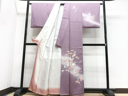 平和屋着物■訪問着　枝花文　暈し染め　正絹　逸品　CABJ8390xe
