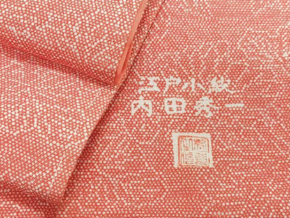 平和屋着物■江戸小紋　内田秀一　舞花文　正絹　逸品　CABJ8391xe