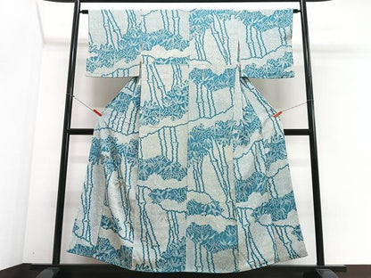 平和屋着物■訪問着　駒刺繍　笹竹文　正絹　逸品　CABJ8393xe