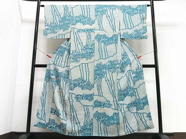 平和屋着物■訪問着　駒刺繍　笹竹文　正絹　逸品　CABJ8393xe