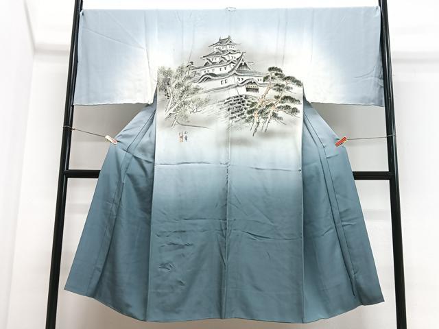 平和屋着物■男性　長襦袢　袷　城　暈し染め　正絹　逸品　CABJ8396xe