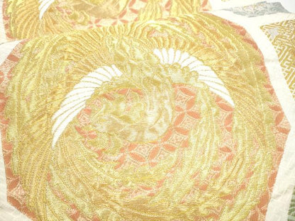 平和屋着物●六通柄　本袋帯　蜀江鳳凰草花文　金銀糸　松坂屋扱い　正絹　逸品　CABJ8403hy