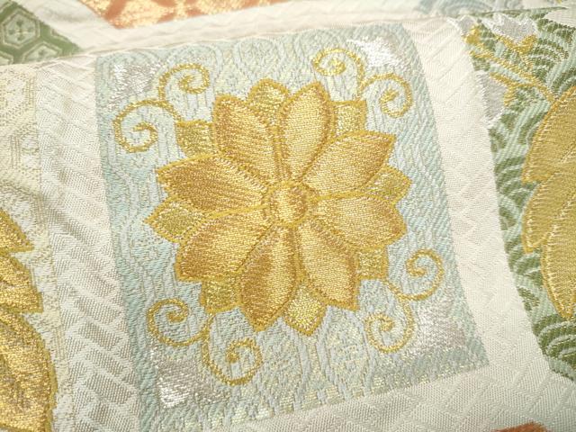 平和屋着物●六通柄　本袋帯　蜀江鳳凰草花文　金銀糸　松坂屋扱い　正絹　逸品　CABJ8403hy