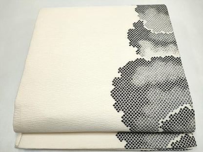 平和屋着物●六通柄袋帯　雪輪鹿の子文　正絹　逸品　CABJ8406hy