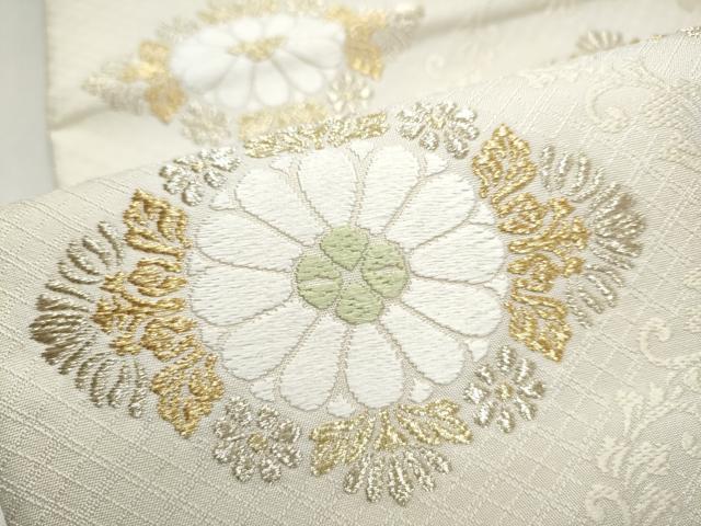 平和屋着物●六通柄袋帯　唐織　菊華唐花文様　金銀糸　正絹　逸品　CABJ8413hy