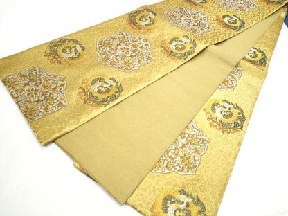 平和屋着物●六通柄袋帯　宮廷貝紫　鳳凰華文　金銀糸　正絹　逸品　CABJ8417hy