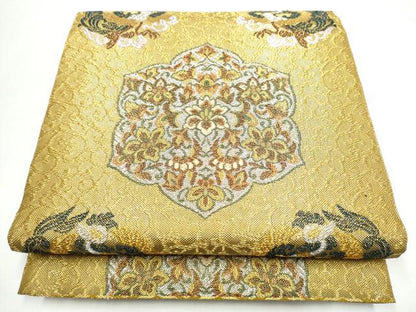 平和屋着物●六通柄袋帯　宮廷貝紫　鳳凰華文　金銀糸　正絹　逸品　CABJ8417hy
