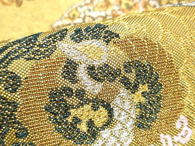 平和屋着物●六通柄袋帯　宮廷貝紫　鳳凰華文　金銀糸　正絹　逸品　CABJ8417hy