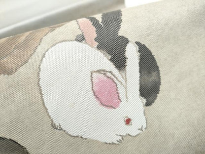 平和屋着物●太鼓柄袋帯　兎　金彩　正絹　逸品　CABJ8439hy