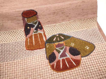 平和屋着物●中国三大刺繍　スワトウ相良刺繍　総刺繍　太鼓柄袋帯　玩具文　上代36万　正絹　逸品　CABJ8441hy