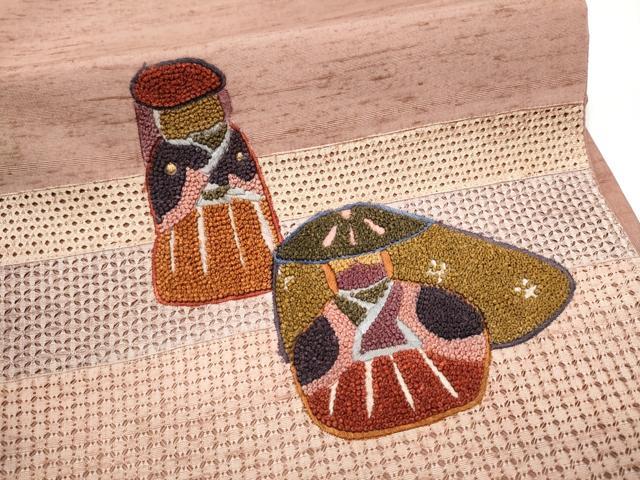 平和屋着物●中国三大刺繍　スワトウ相良刺繍　総刺繍　太鼓柄袋帯　玩具文　上代36万　正絹　逸品　CABJ8441hy