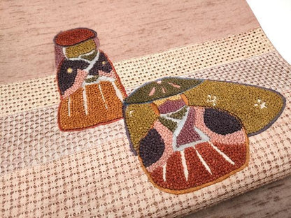 平和屋着物●中国三大刺繍　スワトウ相良刺繍　総刺繍　太鼓柄袋帯　玩具文　上代36万　正絹　逸品　CABJ8441hy