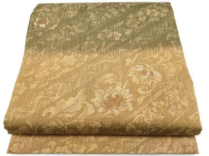 平和屋着物●両面　六通柄袋帯　花唐草文　金糸　正絹　逸品　CABJ8446hy