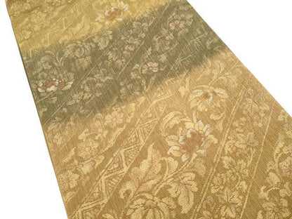 平和屋着物●両面　六通柄袋帯　花唐草文　金糸　正絹　逸品　CABJ8446hy