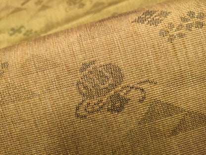 平和屋着物●両面　六通柄袋帯　花唐草文　金糸　正絹　逸品　CABJ8446hy