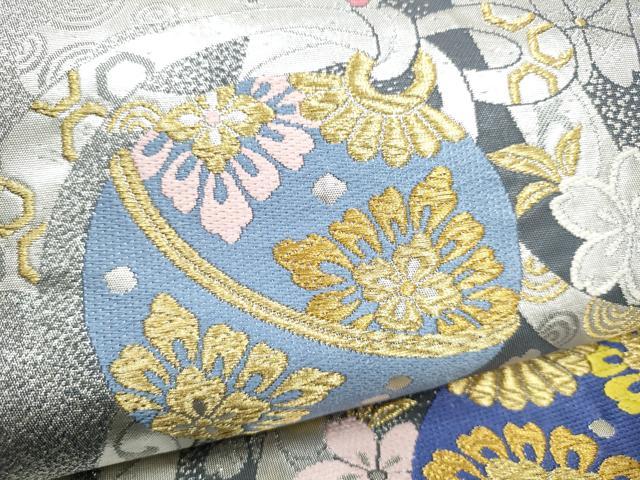 平和屋着物●西陣　高島織物謹製　六通柄袋帯　幸の音色　金銀糸　証紙付き　正絹　逸品　CABJ8450hy