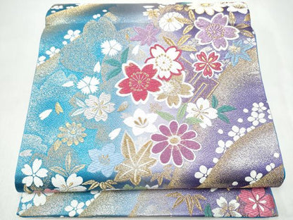 平和屋着物●六通柄袋帯　唐織　源氏香花文　金糸　やまと誂製　正絹　逸品　CABJ8456hy