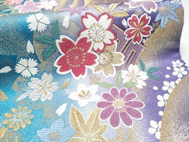 平和屋着物●六通柄袋帯　唐織　源氏香花文　金糸　やまと誂製　正絹　逸品　CABJ8456hy