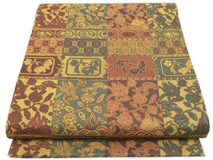 平和屋着物●全通柄袋帯　花鳥唐草文　正絹　逸品　CABJ8459hy