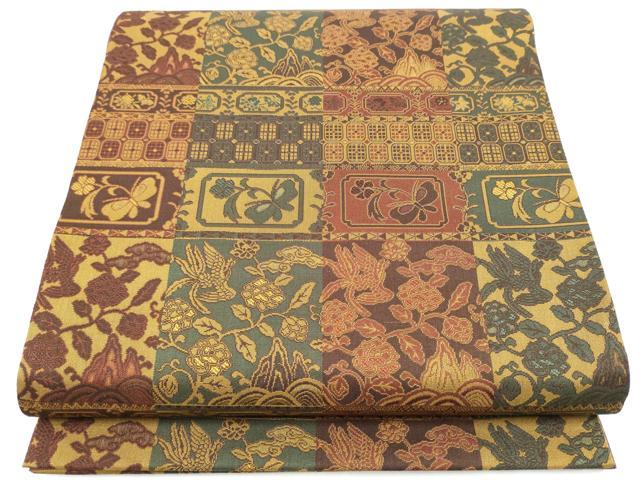 平和屋着物●全通柄袋帯　花鳥唐草文　正絹　逸品　CABJ8459hy