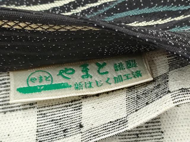 平和屋着物●両面　六通柄袋帯　よろけ縞　やまと誂製　正絹　逸品　CABJ8468hy